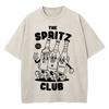 Cotton Vintage Washed Aperol Spritz Club Tshirt New Fashion Men Casual Retro Lemon Cool Oversize Loose Acid Wash Tee Shirt