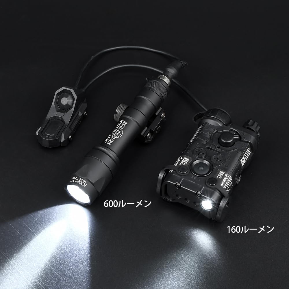 WADSN NGAL Aiming Device, M600C Flashlight, and AXON Dual Control Remote Switch Set for 20mm Rails (Black)