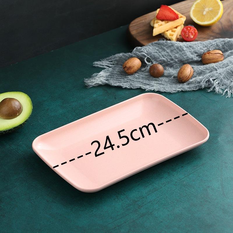 Creative Wheat Straw Rectangular Plate - Healthy Tableware for Desserts, Sushi, Pasta - Eco-Friendly Kitchen Utensils