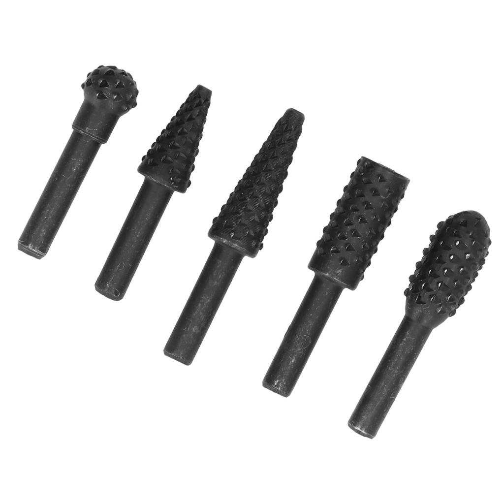 5 יחידות ראשים לליטוש רוטרי HSS לעיבוד עץ, חריטה, קידוח, כלי חיתוך DIY עם ידית 1/4 אינץ'