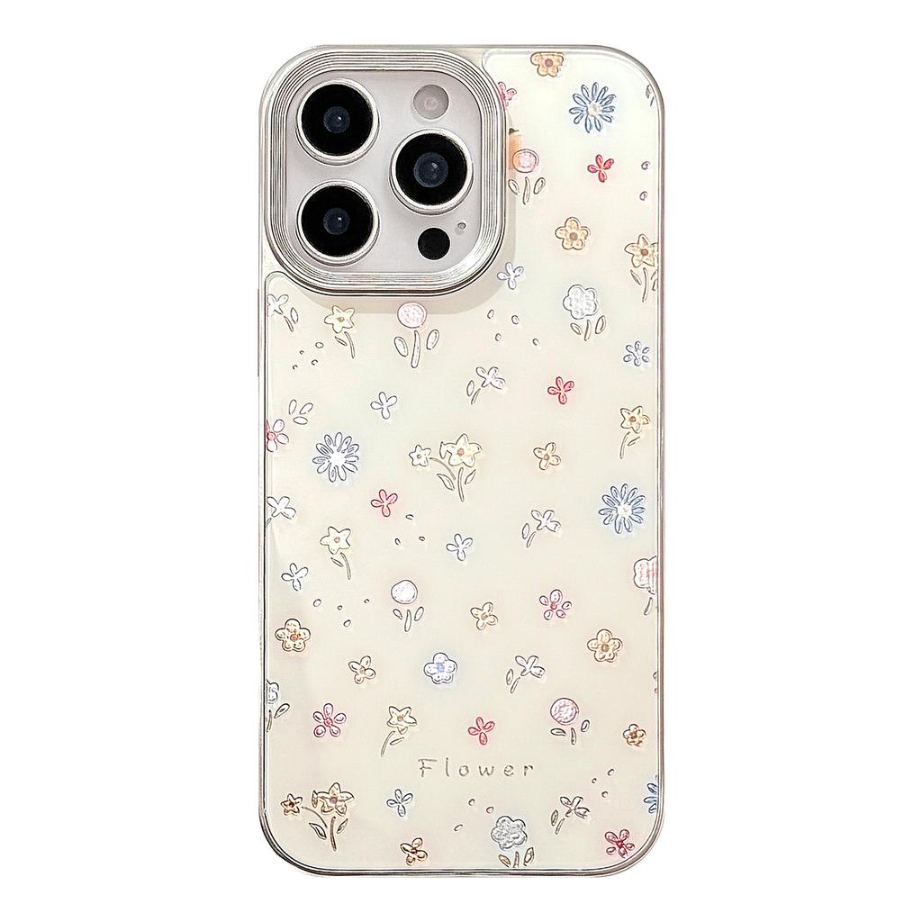 Gilded Phone Case Apple 16 Color Small Floral 15 Promax Suitable for IPhone 14 Anti Fall 11 Glass 13 Hard