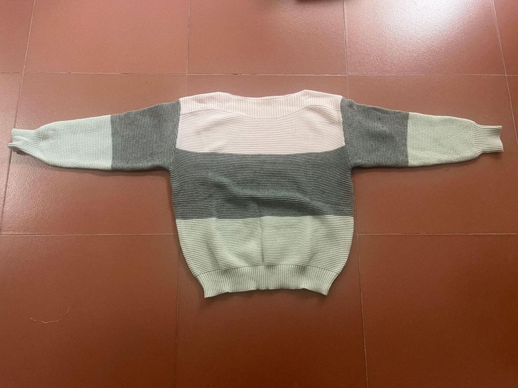 Color Block Knitted Sweater – Women's Cozy Loose Fit, Autumn & Winter Style
