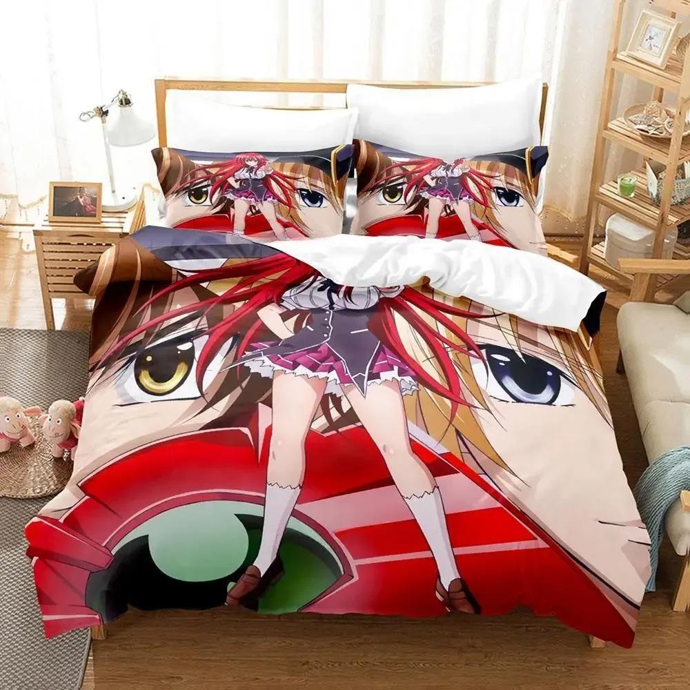 Neues Kawaii High School DxD Bettwäscheset Einzelbett Twin Full Queen King Size Bettset Erwachsener Kind Schlafzimmer Bettbezugsets Anime Bett