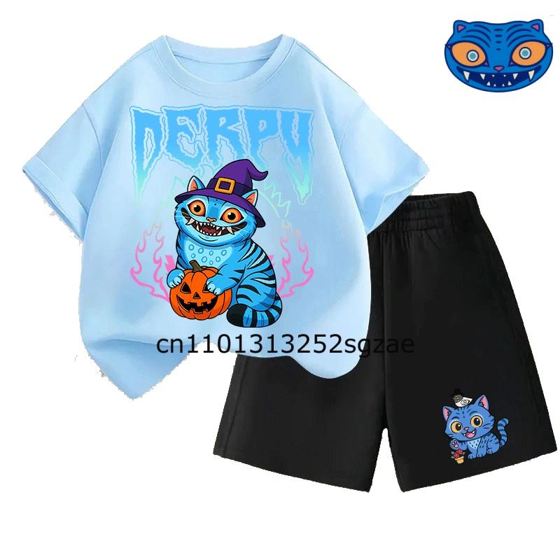 Kpop Demon Hunter 2026 Summer T-shirt Set: Cute Cartoon Style Outfits for Stylish Boys & Girls, Great as a Special Birthday Gift