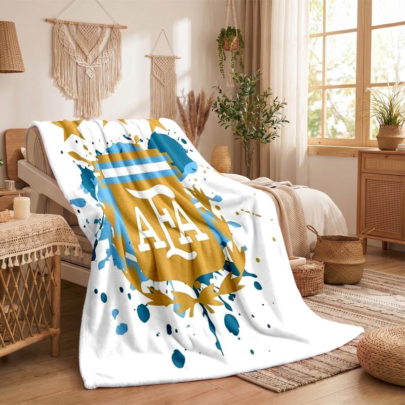 Argentina national football team Print Flannel Blanket Soft Warm Sofa Bed Throw Blanket For Home Office Bedroom