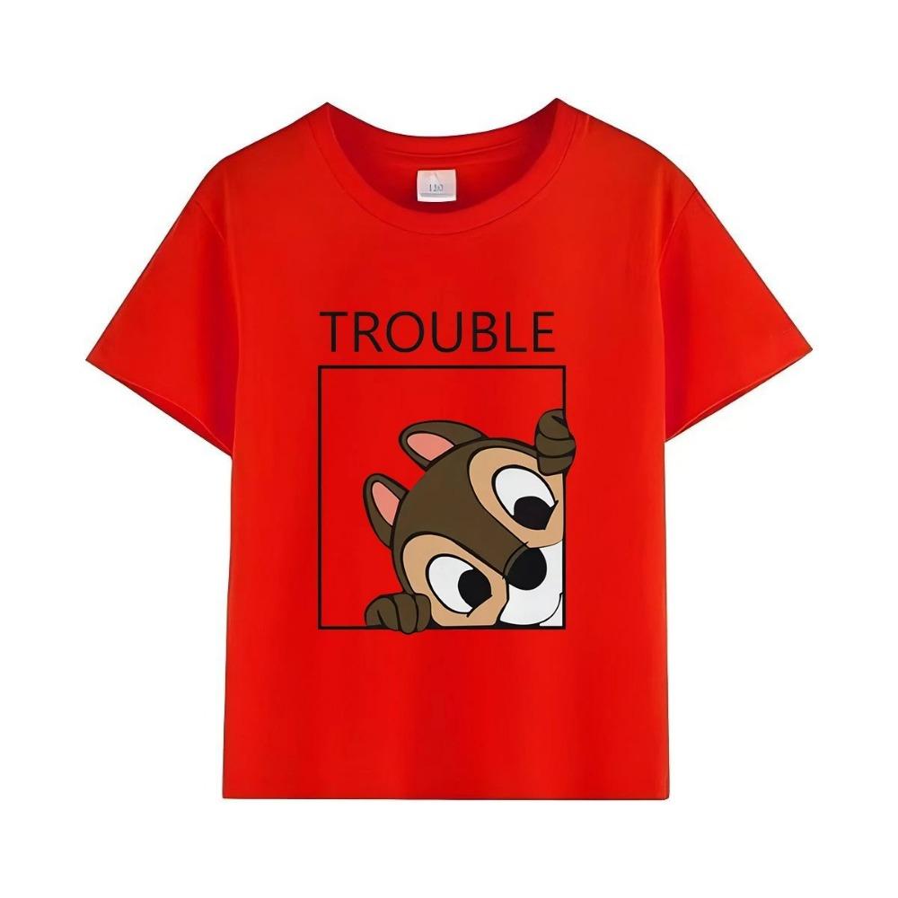 Chip and Dale Kids Tshirts Cartoon Double and Trouble Print Summer Twins Tops Tees Funny Boys Girls Best Friends Shirts