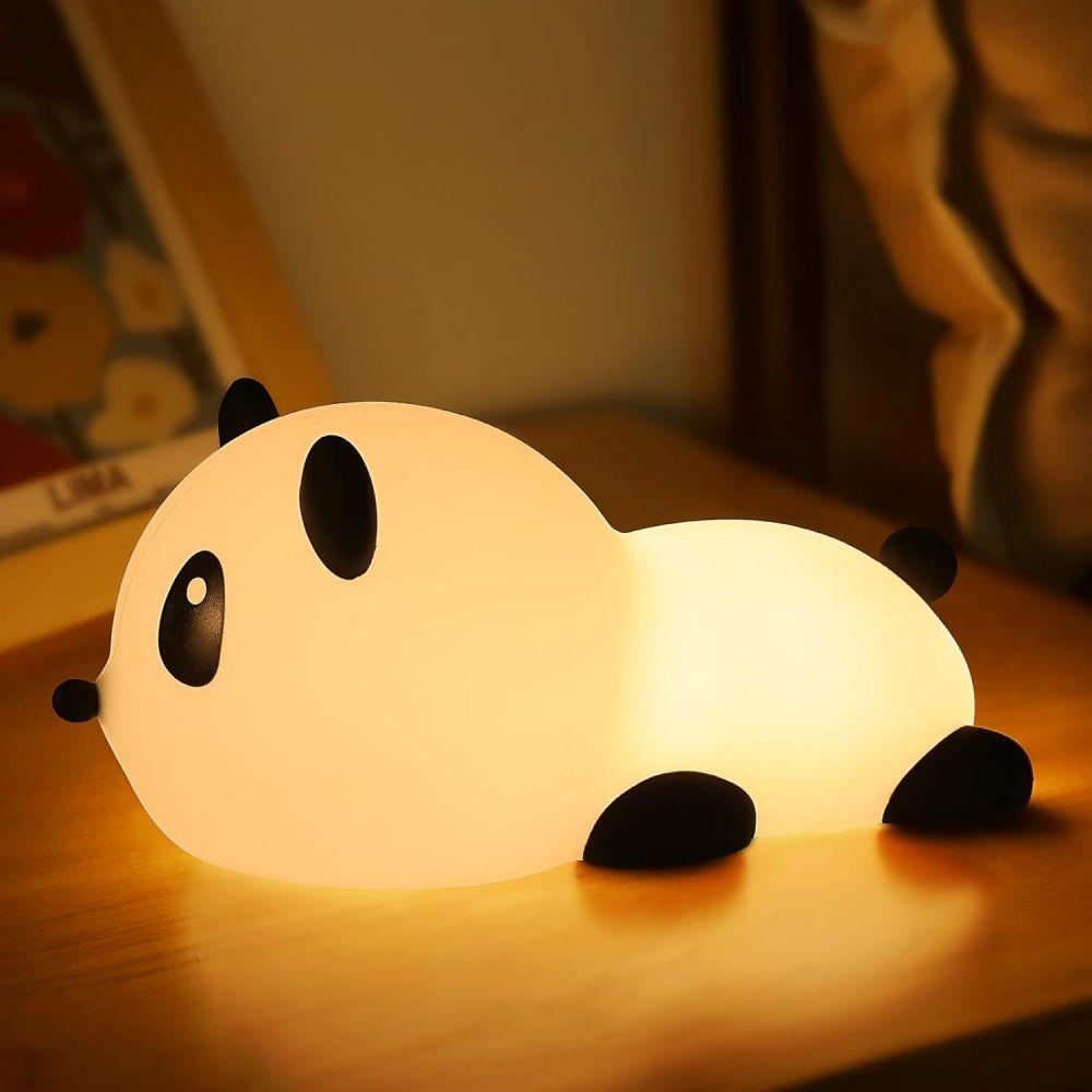 

Cute Panda Lamp Bedside Table LED Night Light Silicone USB Rechargeable Timing Lamps Room Decor Child Nightlight Christmas Gift USB Plug