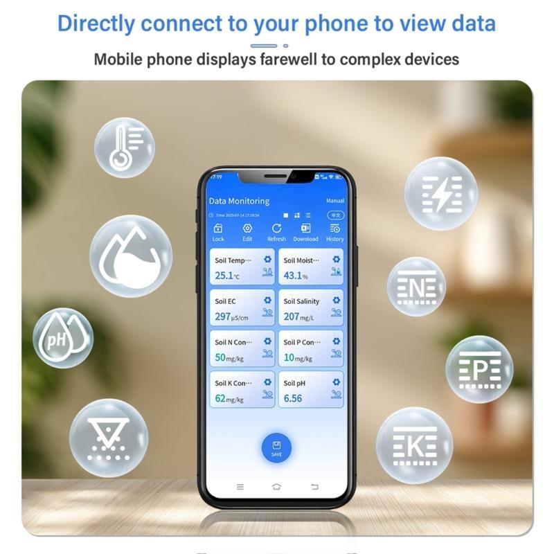 652F Landwirtschaftlicher Bodentester Mit 316L Edelstahlsonde Epoxid-Vakuumversiegelter Körper