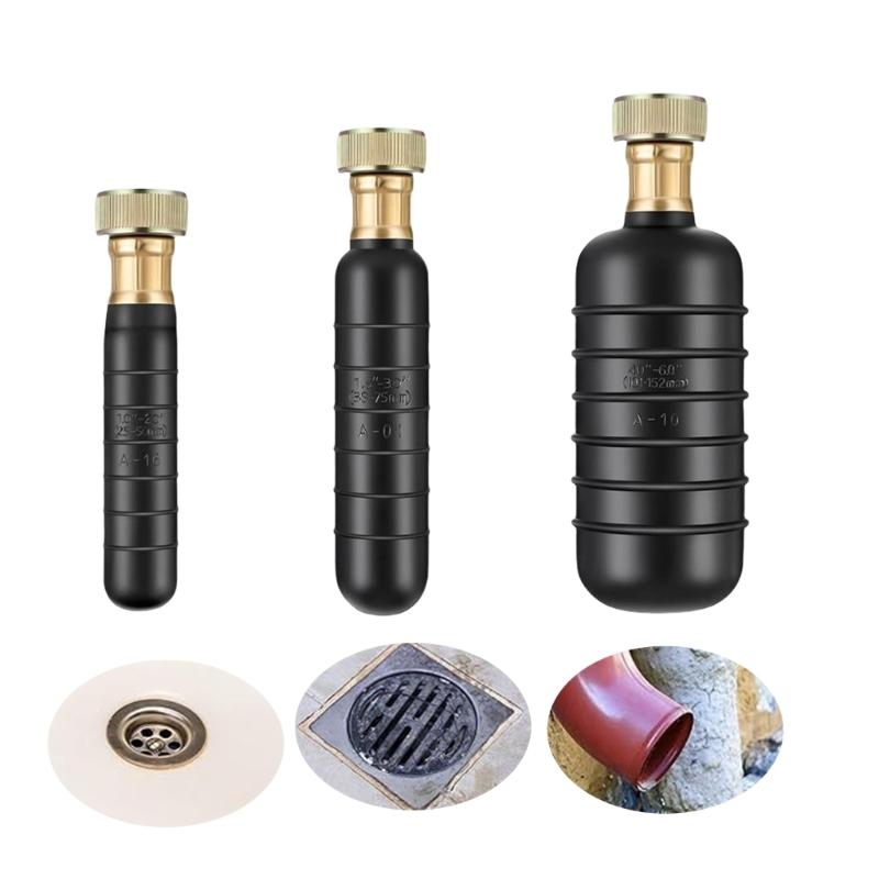 3Pcs Drain Cleaning Bladders Rubber Drain Cleaner Kitchen Plumbing Hair Clog Remover Fits 1 To 6inch Drain Pipe