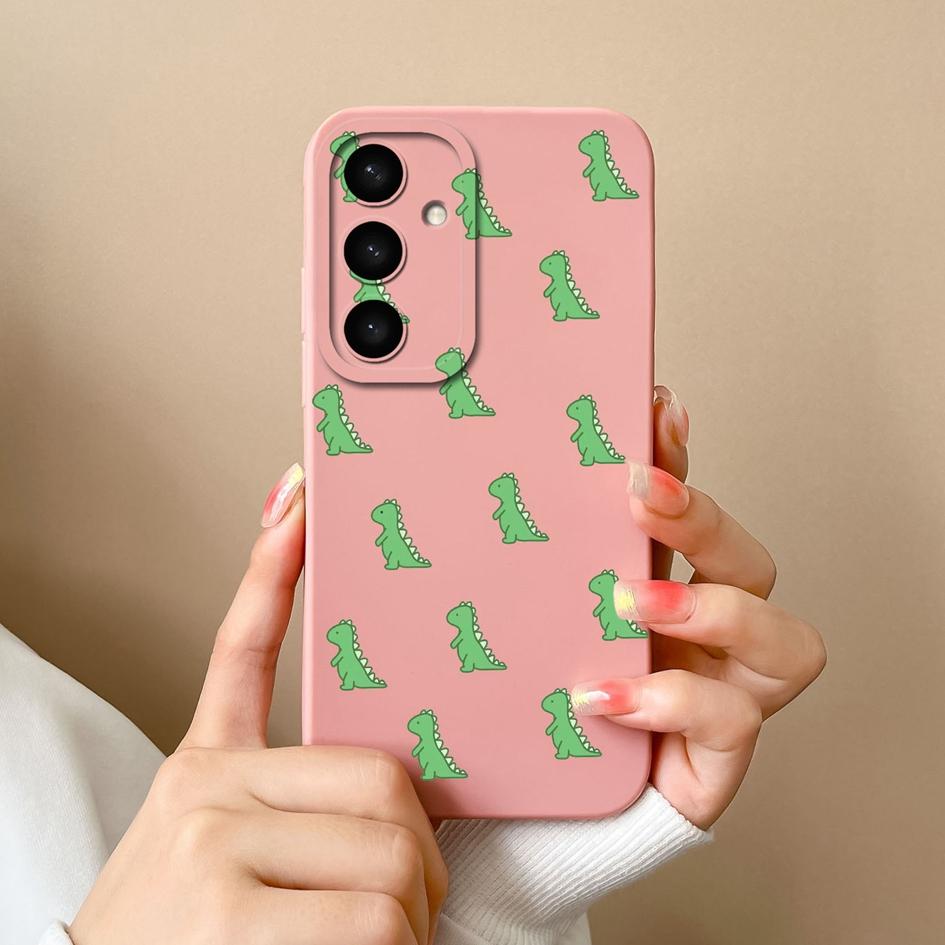 Funda para Teléfono Para Samsung A05 A36 A56 A26 S25 Plus Ultra F14 A05S A16 Funda Silicona Líquida Encantadora Cubierta de Dinosaurio A Prueba de Golpes Protectora Para Samsung Capas