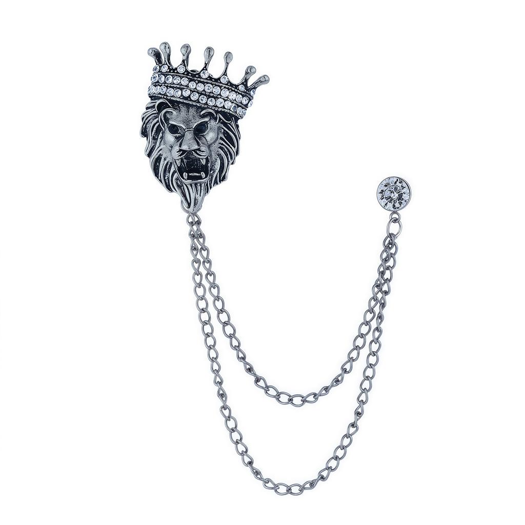 Fashion Metal Rhinestone Brooch for Women and Men Tasse Animal Lapel Pins Eagle Deer Wings Design Collar Pin Jewelry Gifts