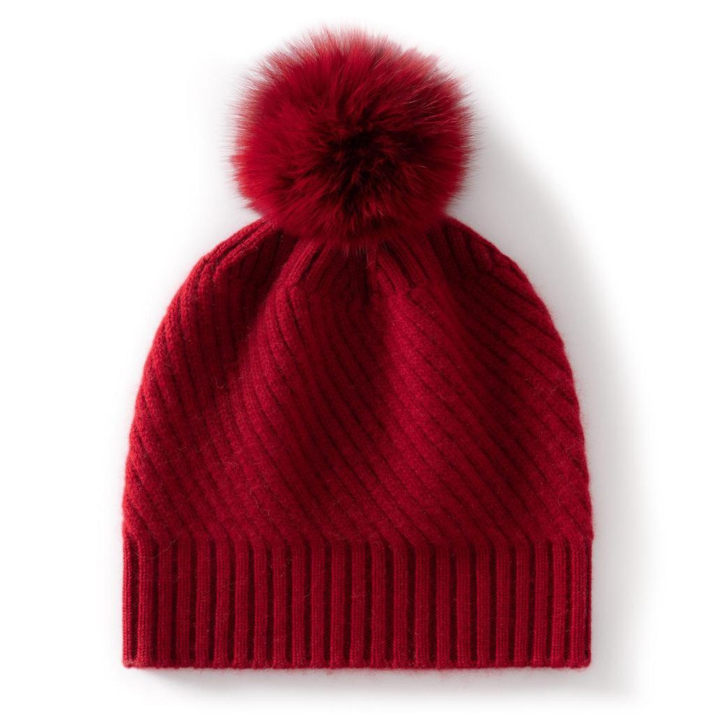 Unisex Cashmere Pom-Pom Hat: Stylish, Knitted, Warm Ear Protection for Autumn & Winter