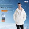 Li-Ning Warm Solid Color Hooded Casual Versatile Mid-Length Down Jacket Women Outerwear AYMV296-4