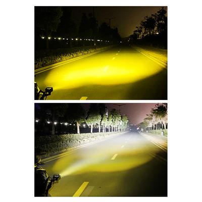 2PCS Motorcycle Headlight Spotlights LED Driving Fog Light 90W Dual Color High/Low Beam Working