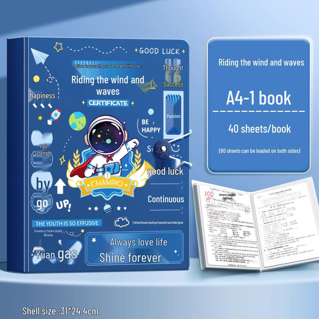 A4 Multi-Layer Transparent Document Folder with Loose-Leaf Inserts for Students