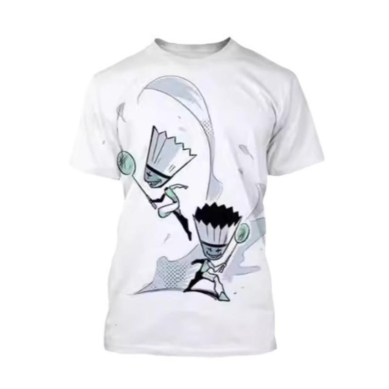 Men's 3D Printed T-Shirt Badminton Pattern Print Outdoor Fitness Breathable Quick Drying Sports Short Sleeve O-Neck Pullover Casual Top