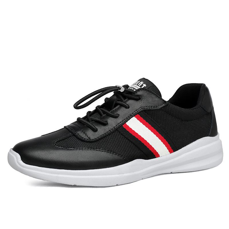

Men s shoes round head casual shoes men s breathable mesh shoes men s cowhide business sports shoes tide 45 чёрный