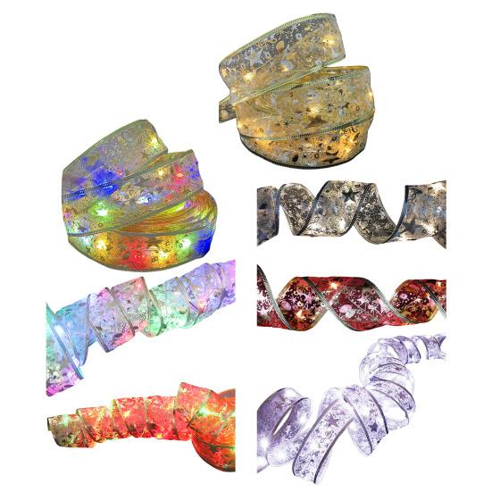 Christmas Ribbon Light Waterproof Bendable Design Soft Glow Battery-Powered Indoor/Outdoor LED String Light
