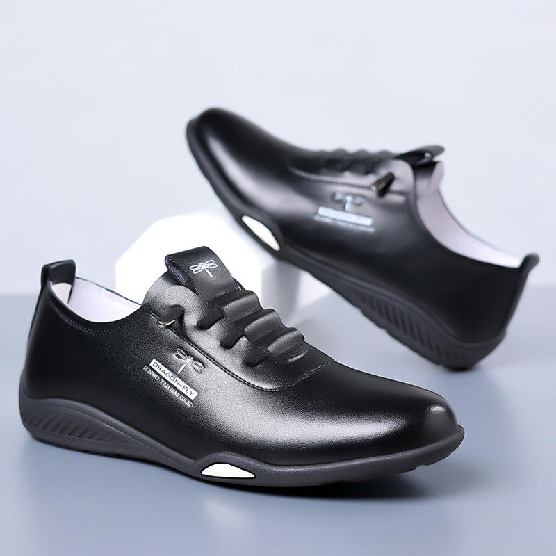 Lightweight casual leather shoes sports shoes trendy men's shoes comfortable versatile white shoes leather shoes