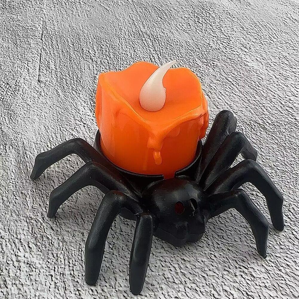 Halloween Spider Decoration Light LED Electronic Candle Lamp Spider Skull Night Light Halloween Party Decoration Supplies Horror Props