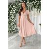 Rochie nouă de zi cu zi, culoare solidă, guler, talie marcată, mâneci bufante, model clopot, îmbrăcăminte pentru femei