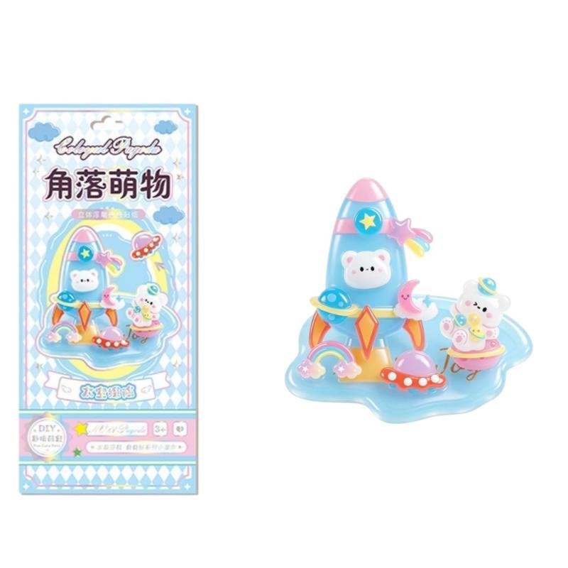 3D Stacked Crystal Stickers Cute Animal Pattern Non-Toxic Safe Decals for Girls Boys Birthday Gifts Classroom Prizes