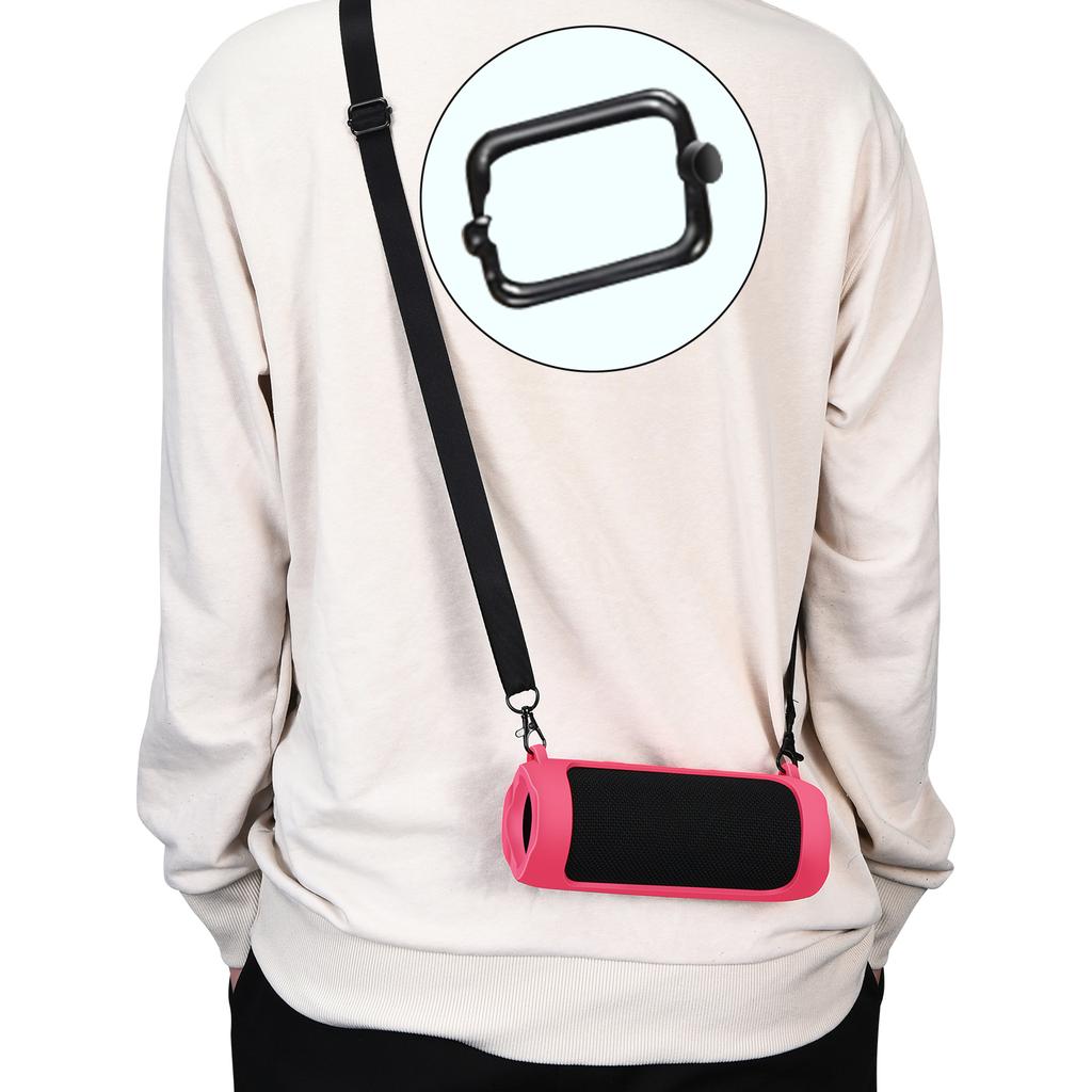 Silikonowa Torba Podróżna z Regulowanym Paskiem Wodoodporna Pokrowiec na Głośnik Kompatybilny z Bluetooth Przenośny dla JBL Flip 6/Flip 5