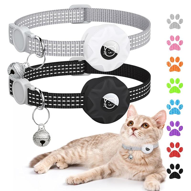 Collare regolabile per gatti per AirTag Collare riflettente per gattini con custodia protettiva per AirTag Cani Gatti Collare Localizzatore GPS Articoli per animali domestici