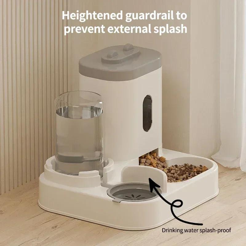 

2-in-1 Automatic Pet Feeder & Waterer Dispenser - Large Capacity Food and Water Bowl for Dogs and Cats L сірий колір