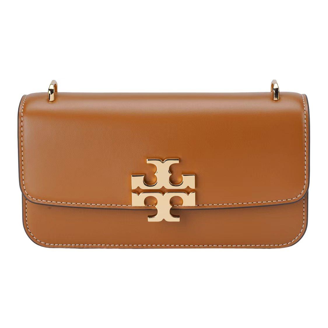 

Tory Burch Eleanor Metal Logo Magnetic Snap Flap Rectangular Bag Women Shoulder Bag Brown 158734-200 Basic Set (Bag+Dust Bag)