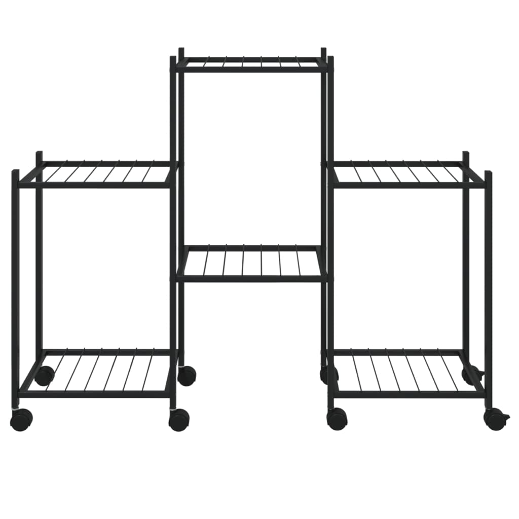 Plant Stand with Wheels 83 x 25 x 63.5 cm Black Iron