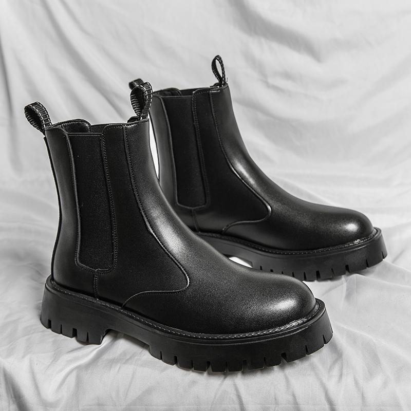 Martin Boots Men's 2025 New Autumn and Winter New Thick-soled Thin Cotton Cigarette Boots Chelsea Short Boots