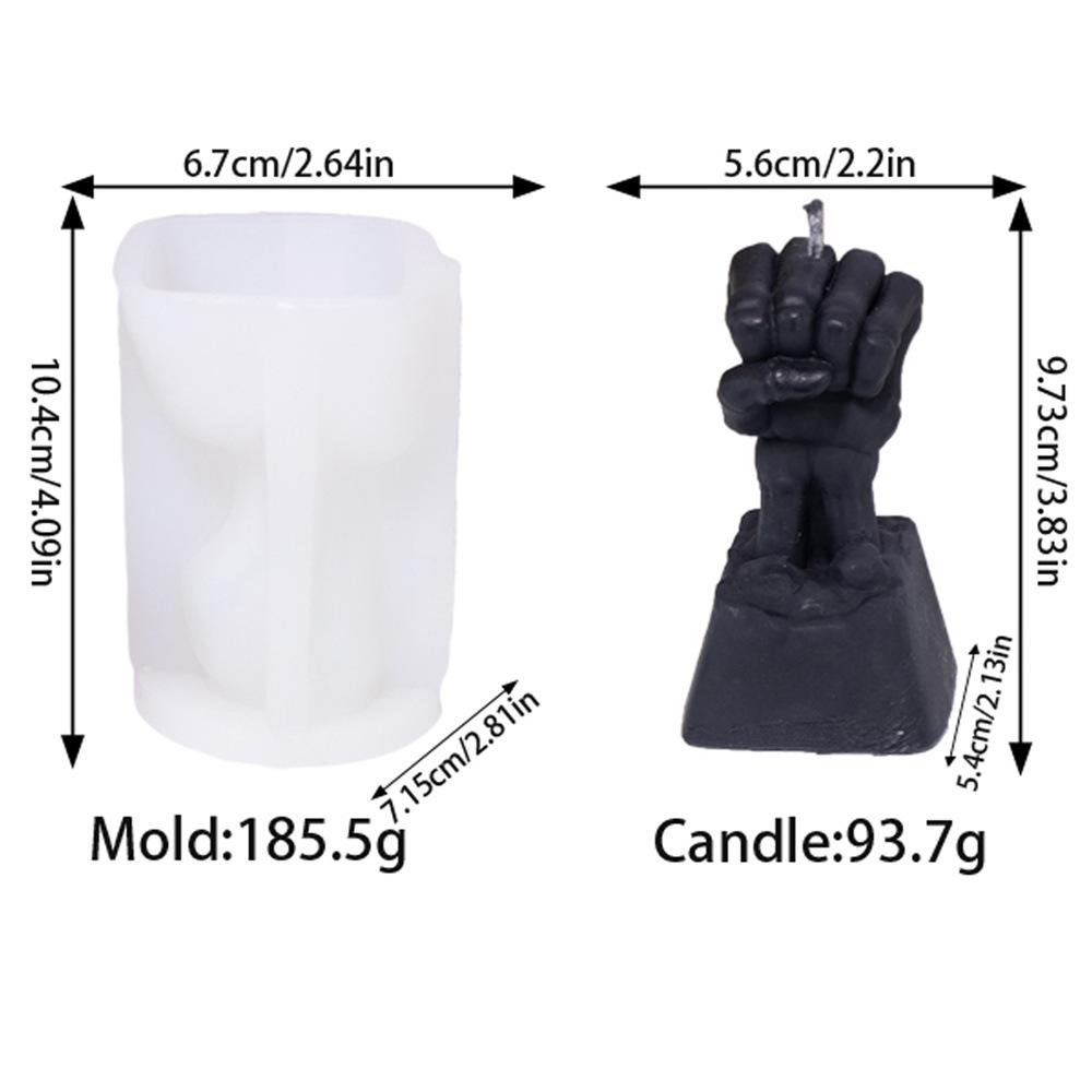 3D Skull Candle Silicone Mold DIY Tombstone Fist Shaped Skeleton Gypsum Resin Mold Halloween Party Atmosphere Decoration