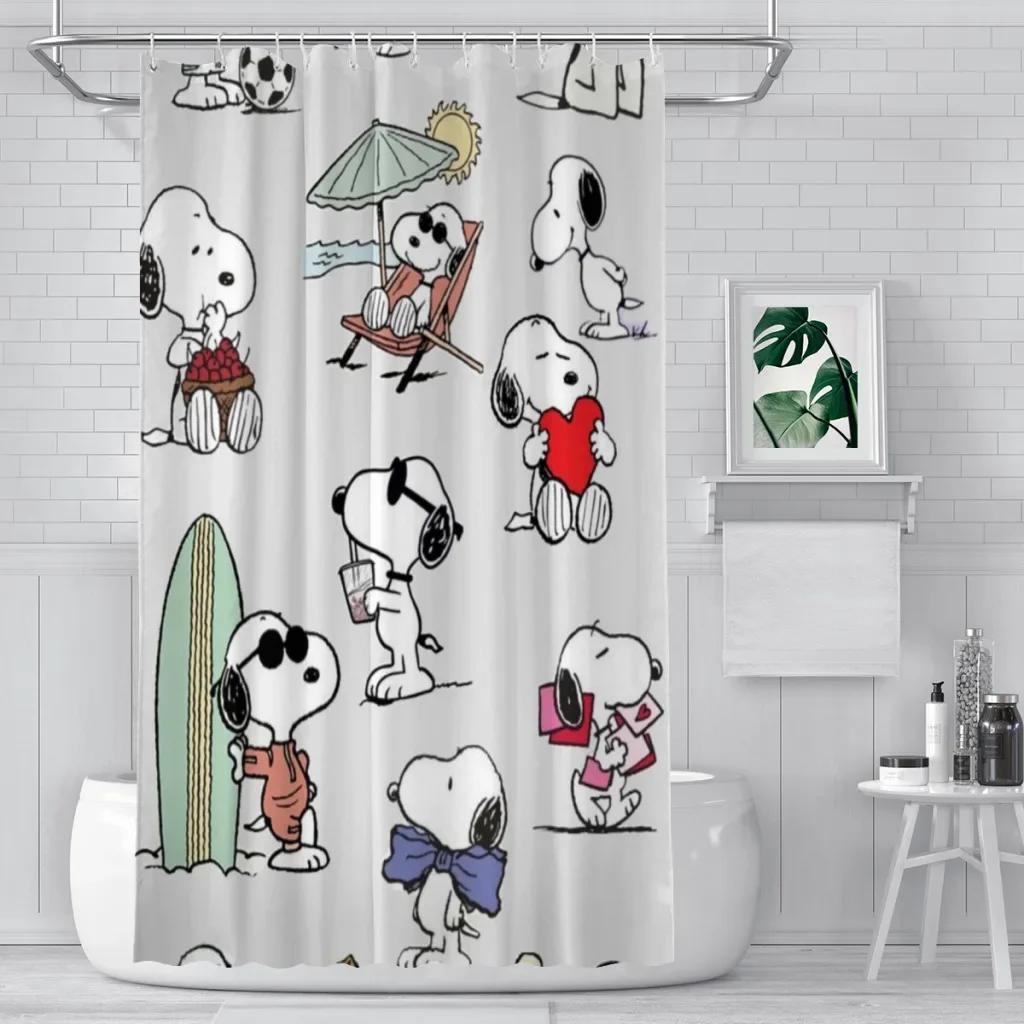 Snoopy Shower Curtain for Bathroom  Aesthetic Room Decoration