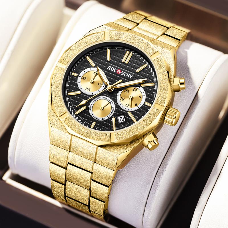 Alloy Quartz Wristwatch Dazzling Brightness New Watch Men Luminous Chronograph Business Waterproof Male Watches with Date