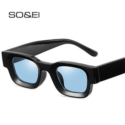 SO&EI Ins Popüler Moda Küçük Kare Polarize Güneş Gözlüğü Kadın Retro Punk Gölge UV400 Erkek Trend Güneş Gözlükleri