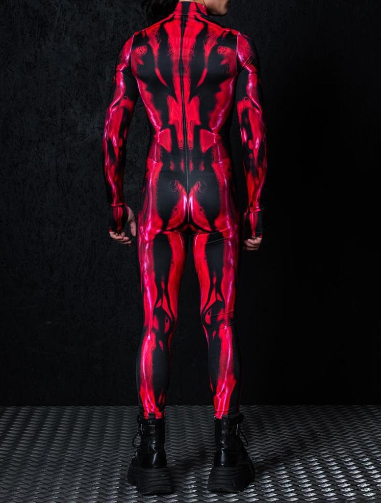 3D Digital Printing Stage Performance Costumes Adults Halloween Events Carnival Theme Party Cosplay Outfit Pretend Game Jumpsuit