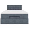 Ottoman Bed with Mattress Dark Grey 120 X 200 Cm Velvet