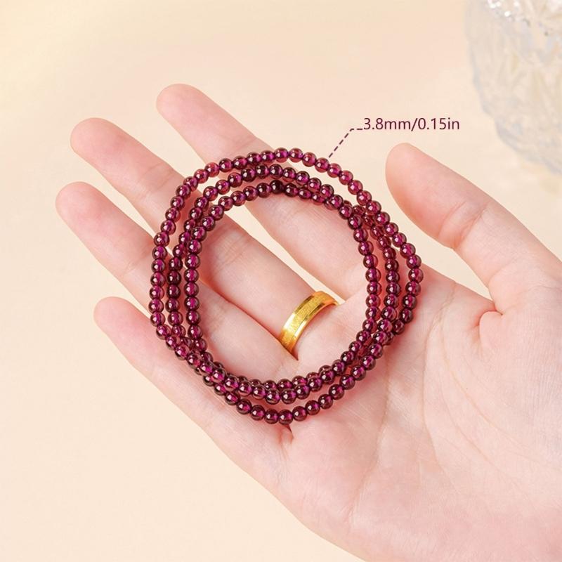Handcraft Multiple Strand Garnets Beaded Bracelet For Women Fashion Jewelry