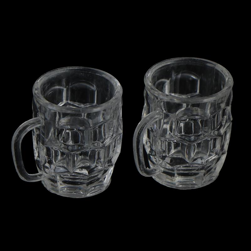 2Pcs 1:12 Dollhouse Mini Resin Wine Glass Simulation Drink Cup Model Toys