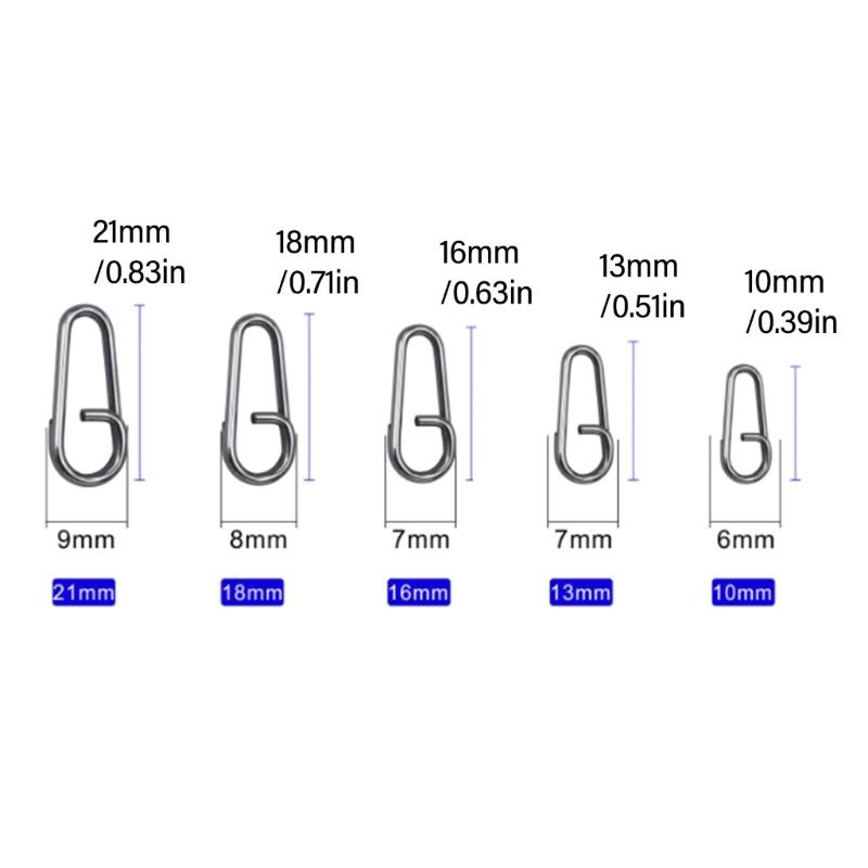 100Pcs High Strength Fishing Oval Split Rings Stainless Steel Split Rings Fishing Lures Connector Lures Rings Enduring