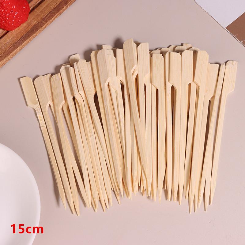 100 Stück Bambusspieße Cocktailspieße Schicke Zahnstocher für Vorspeisen Food Sticks Obst BBQ Für Party Getränke Einweggabeln