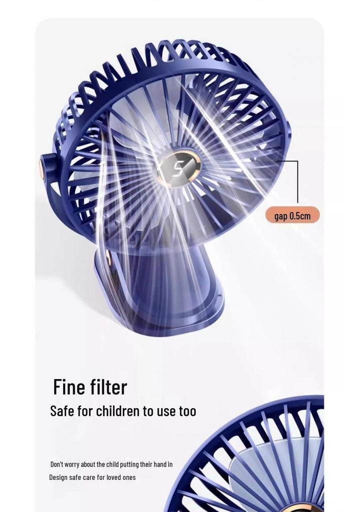 Silent Rechargeable Clip-On Fan for Dorms - Long Battery Life, Desktop & Wall Mountable