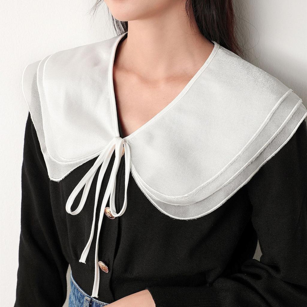 White Lapel Fake Collar Shawl Women White Removable Blouse Tops False Collar Scarf Shirt Detachable Collar Clothing Accessories