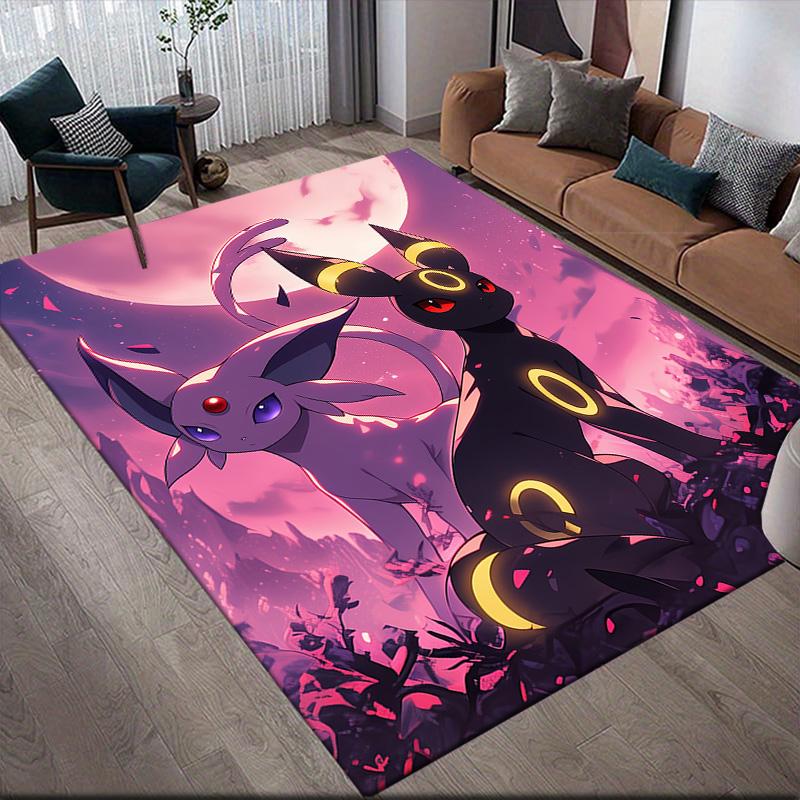 Sun & Moon Eevee Anti-Slip Rug, Rectangular Carpet for Bedroom, Living Room & Sofa Zone, Ideal Home Decor