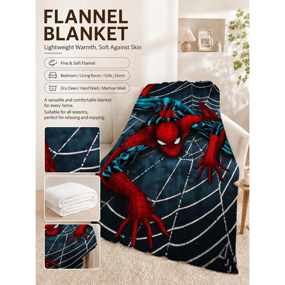 Spider Man Action Pose Blanket Blanket Soft And Comfortable Bedroom Digital Printing Machine Washable