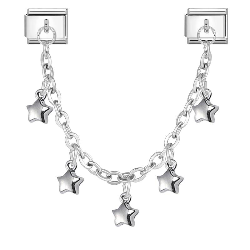 Zircon Long Tassel Butterfly Bow Knot Heart Italian Charm Links Fit 9mm Bracelet Stainless Steel DIY Jewelry Making