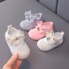 Baby Girls' Cute Bow Anti-Kick Walking Shoes & Flats, Spring New Arrivals Korean-style Breathable Soft-Sole Princess Shoes.