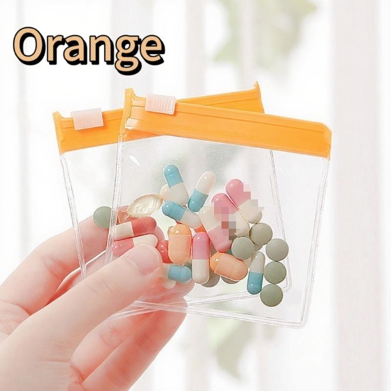 

1/3/5/100pcs Portable Mini Medicine Bag Travel Pill Organizer PVC Material Drug Storage Box for Tablets And Capsules Size 1pcs помаранчевий