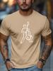 Unisex Black Crew Neck Tee White Line Art Rock Musician Playing Double Bass Upright Cello Jazz Band Performer Soft Cotton Male Tops